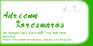 adrienn korcsmaros business card